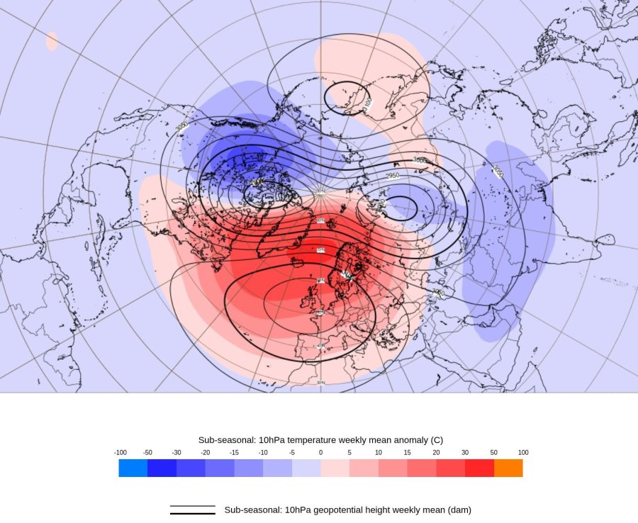 anomálie teploty vzduchu ve stratosféře