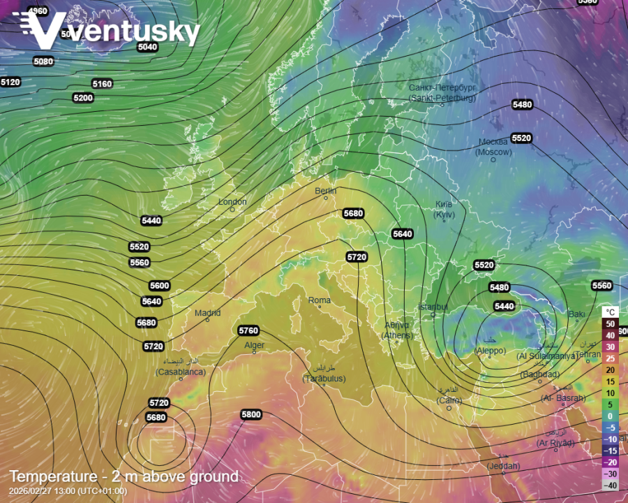 Teploty a cirkulace v pátek