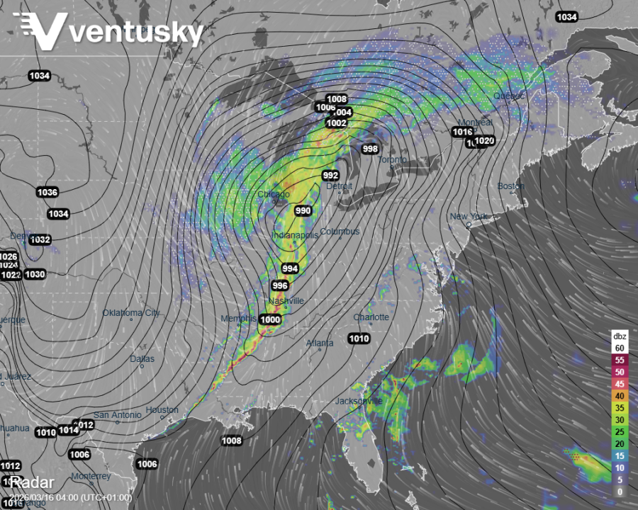 poloha tlakové níže v pondělí