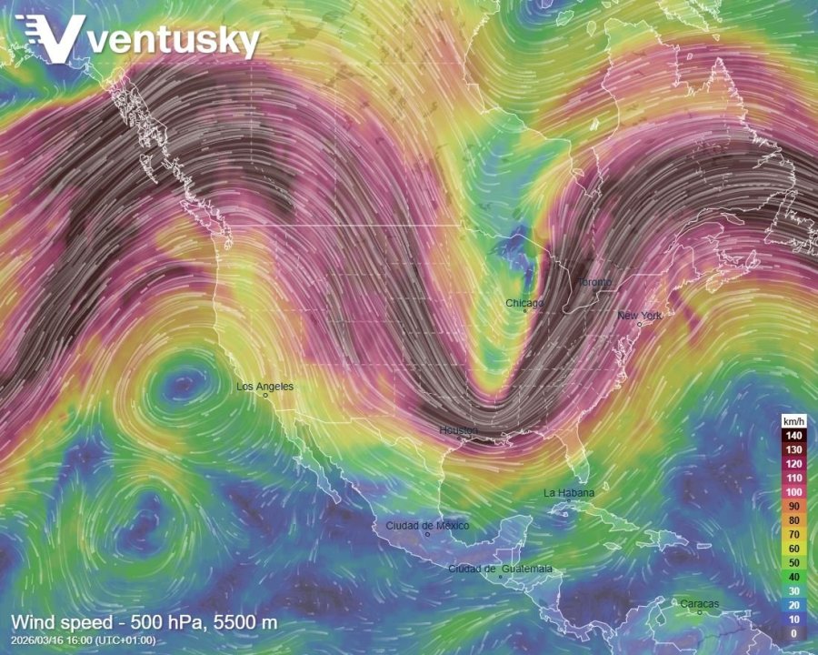 tryskové proudění v pondělí