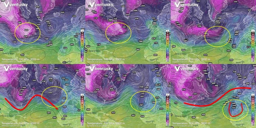 schéma vývoje chladného vzduchu