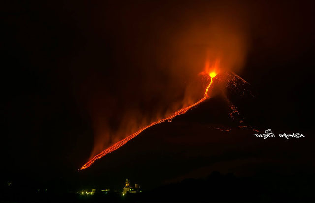 Etna - satelitní snímek
