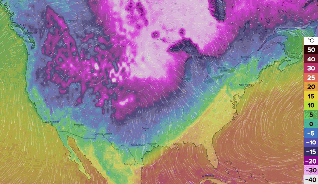 počasí usa mapa USA hlásí rekordní mrazy, teploty klesají i pod  30 °C | In počasí počasí usa mapa