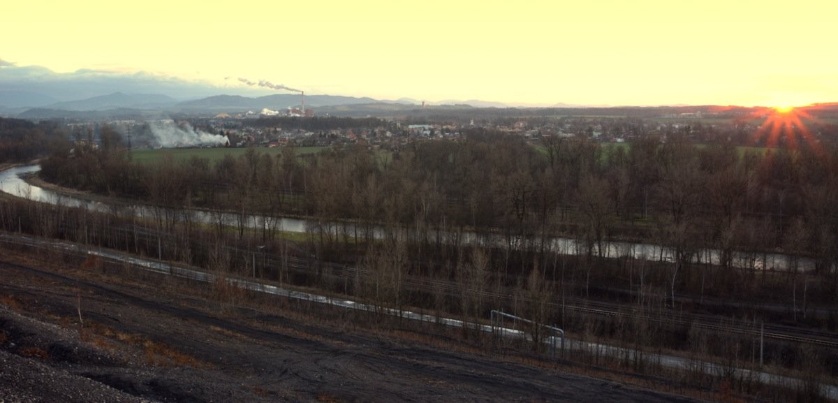 Západ slunce z Paskovské haldy