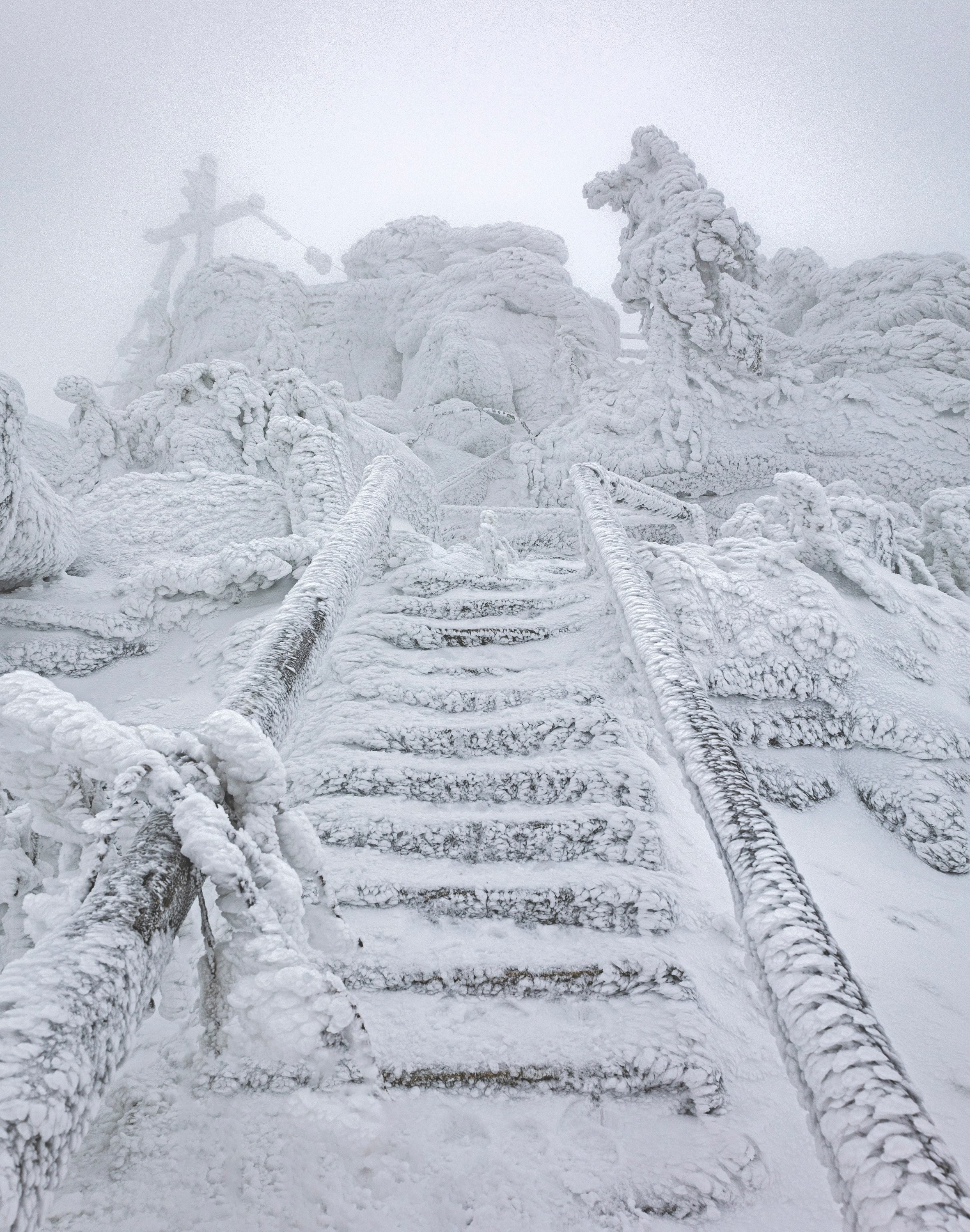 Třístoličník - silná námraza