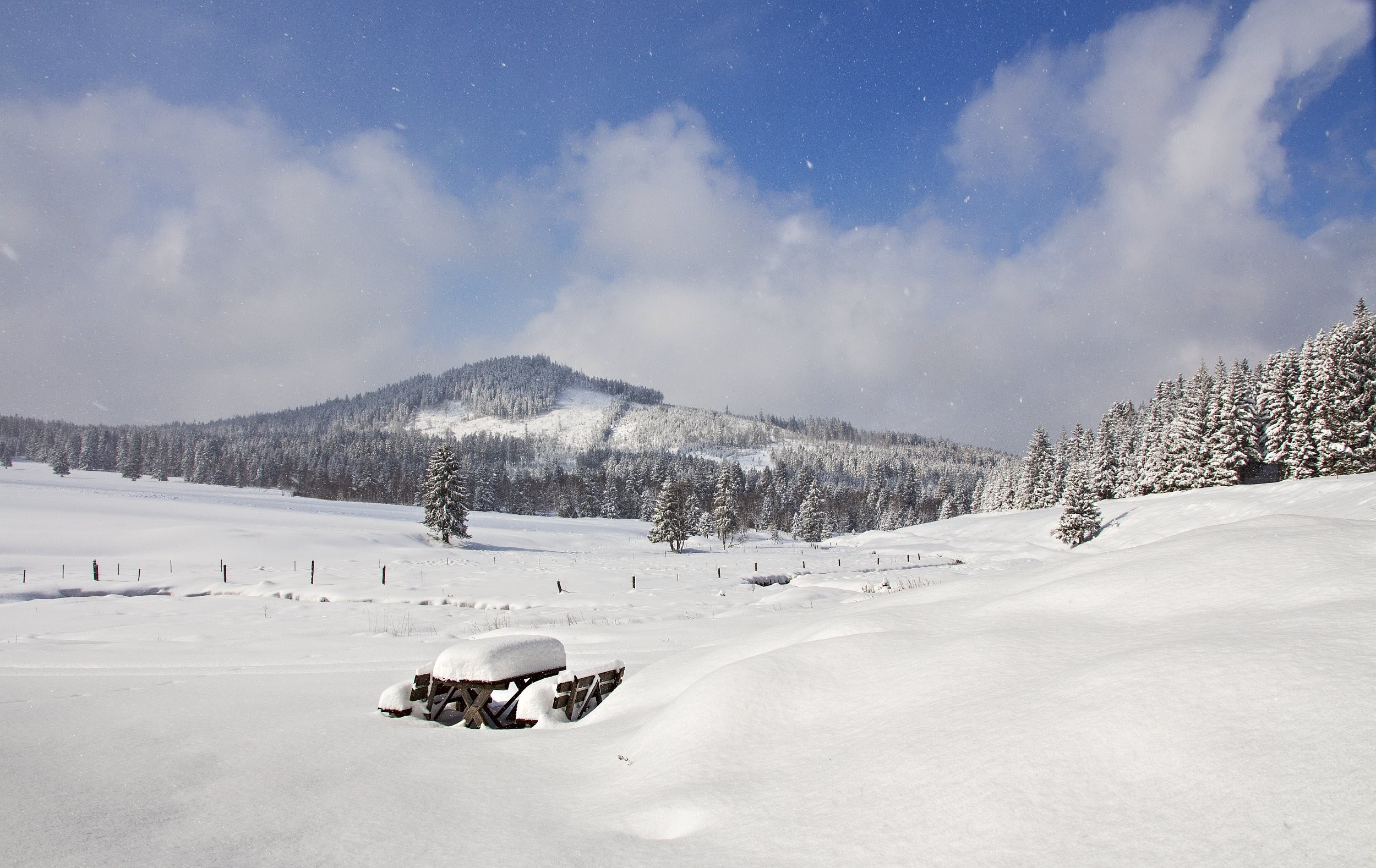 Březnový sníh na Šumavě