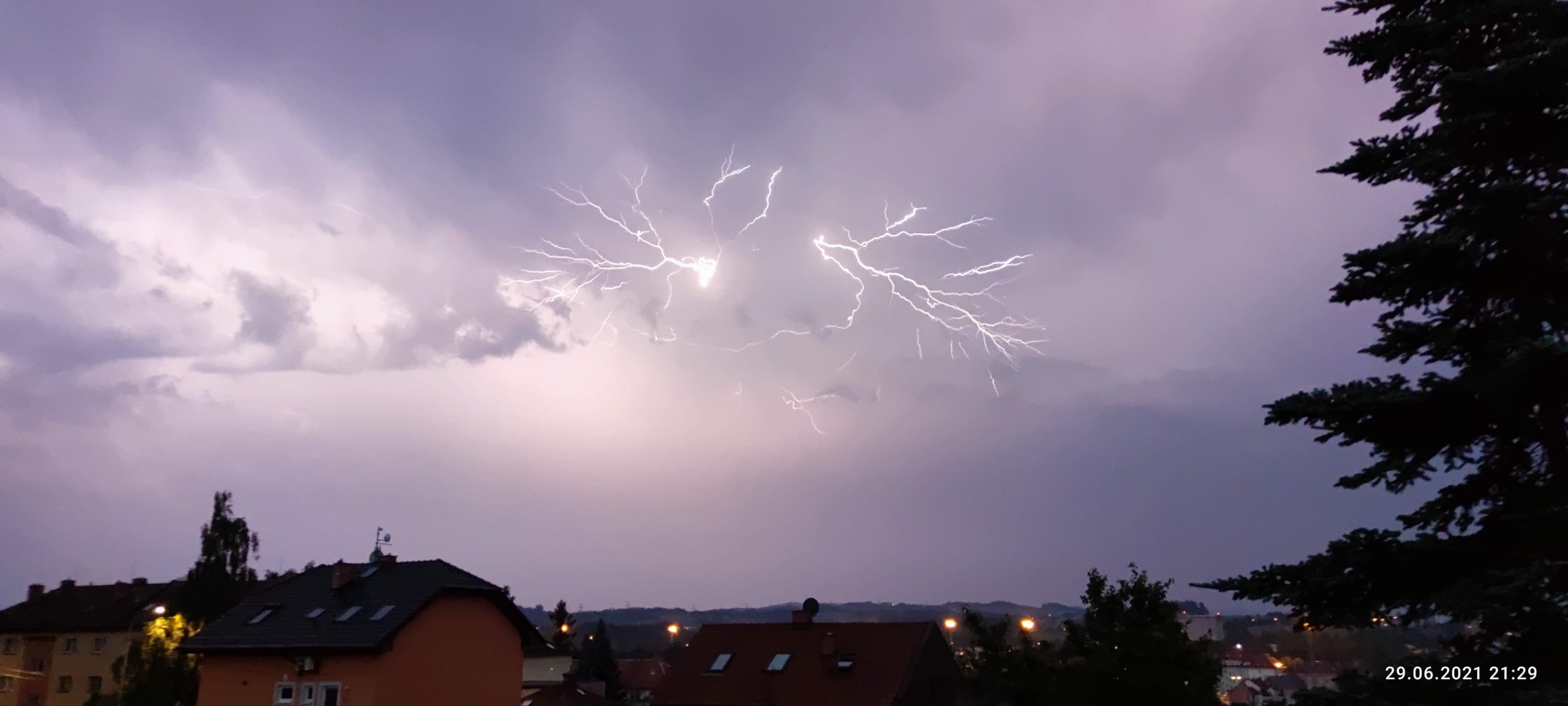 Blesky nad Havlíčkovým Brodem.