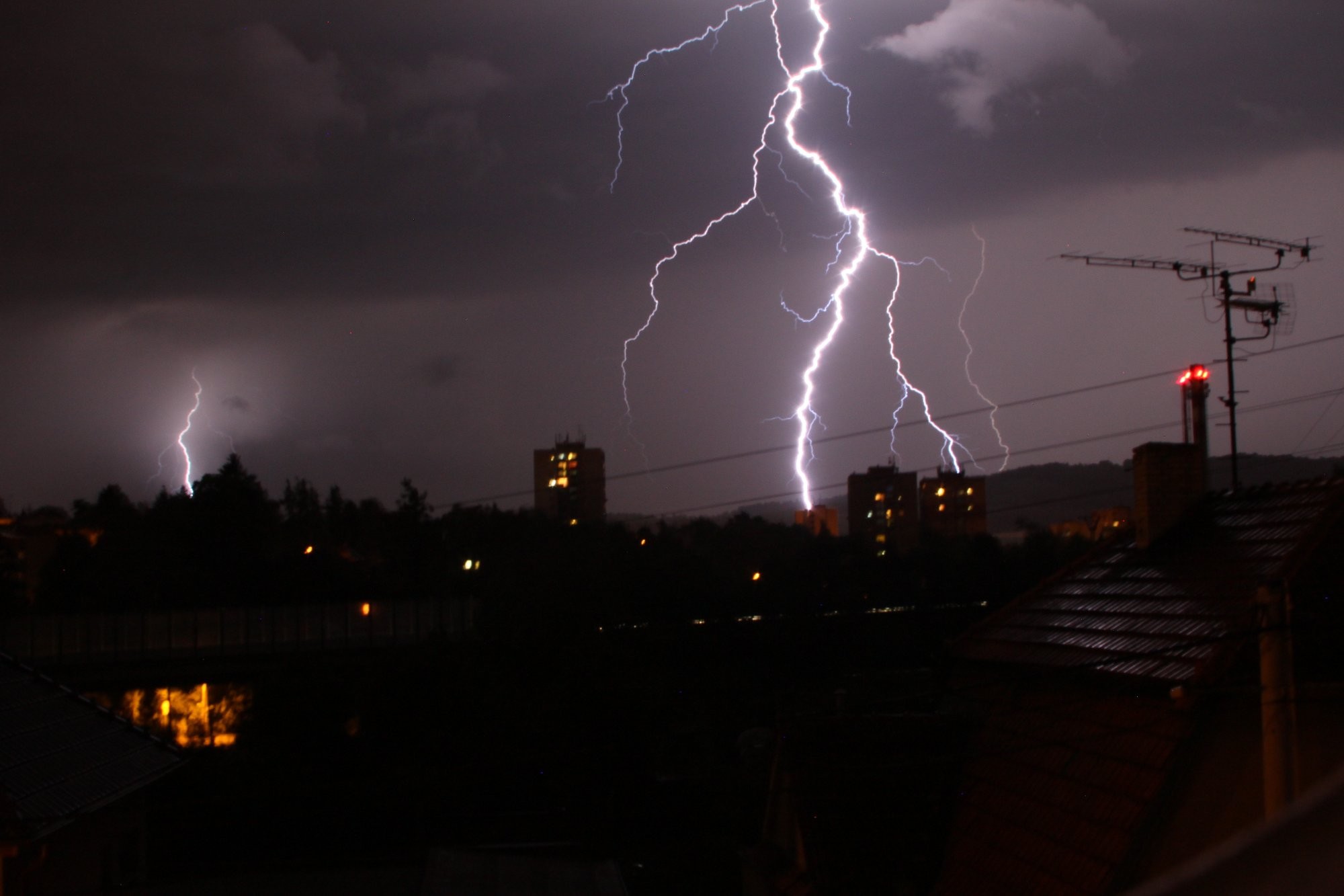 Blesk nad Novým Jičínem