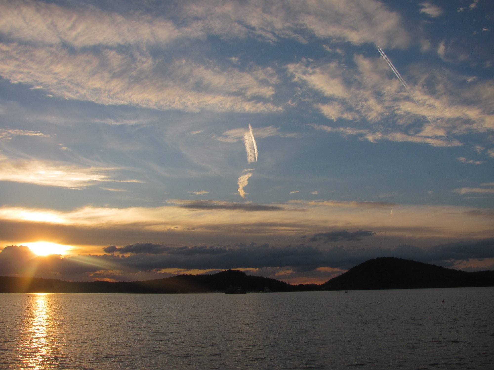 Západ slunce nad Machovým jezerem