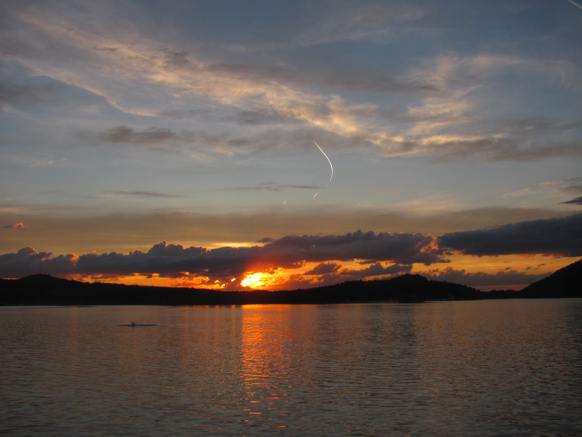 Západ slunce nad Machovým jezerem
