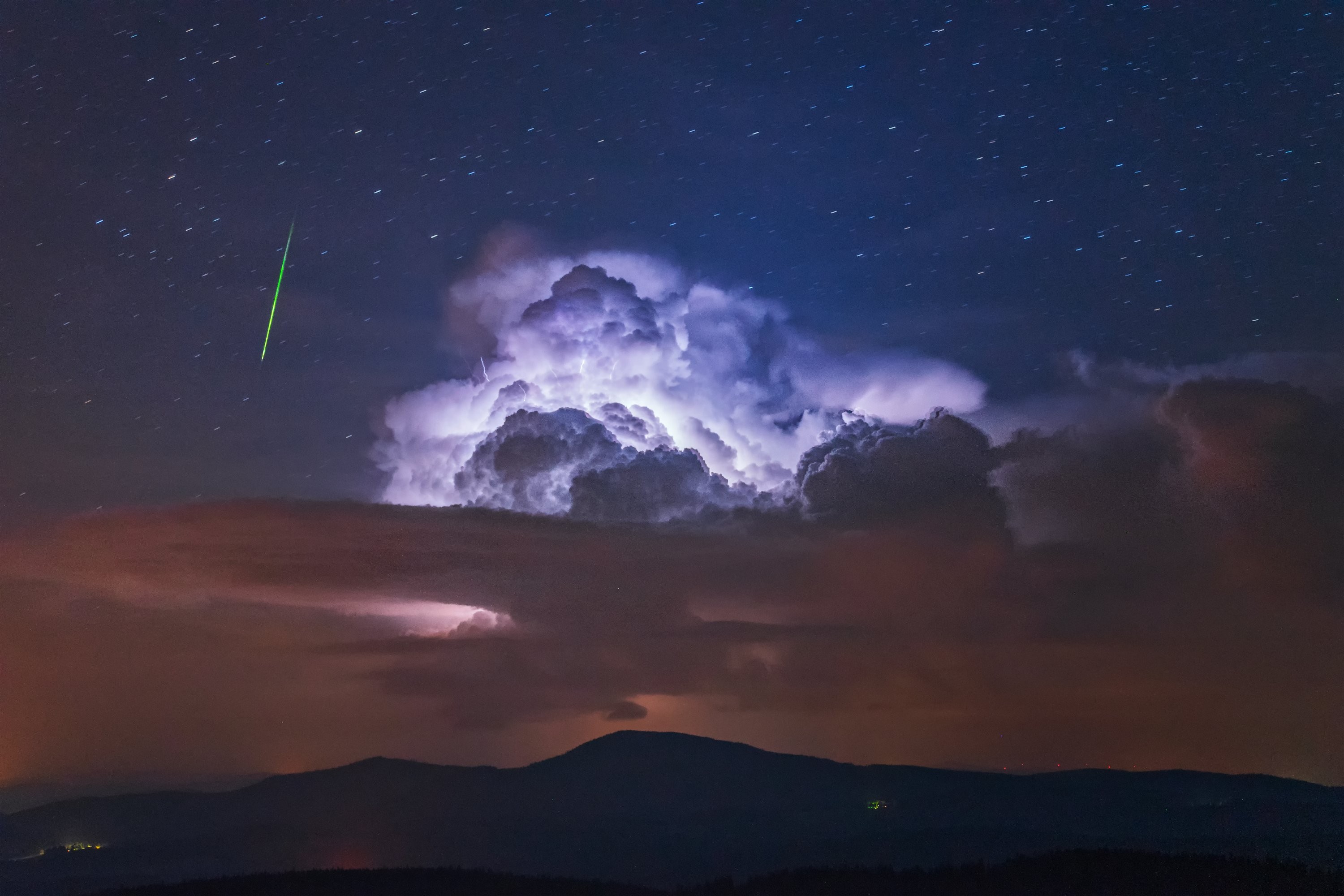 Perseid a bouře nad Německem 