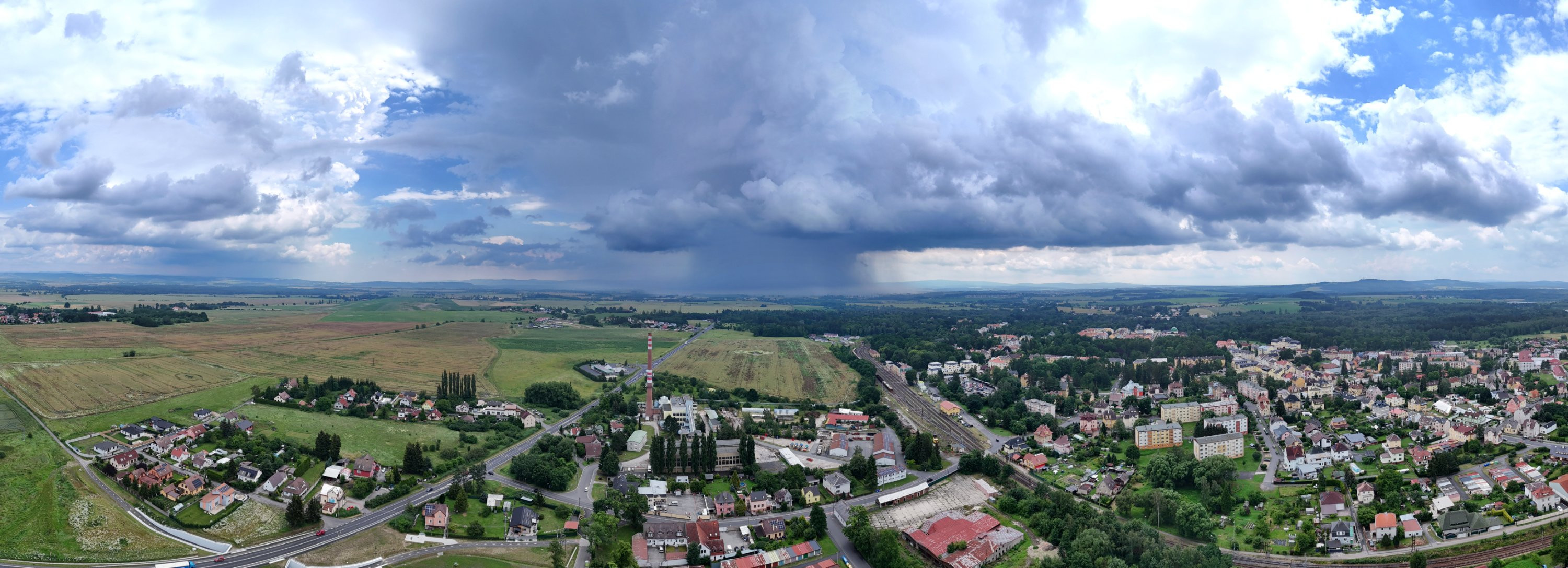 Déšť v 6km vzdáleném Chebu 