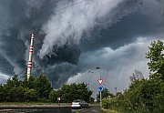 Scud finger nad teplárnou u Ústí nL