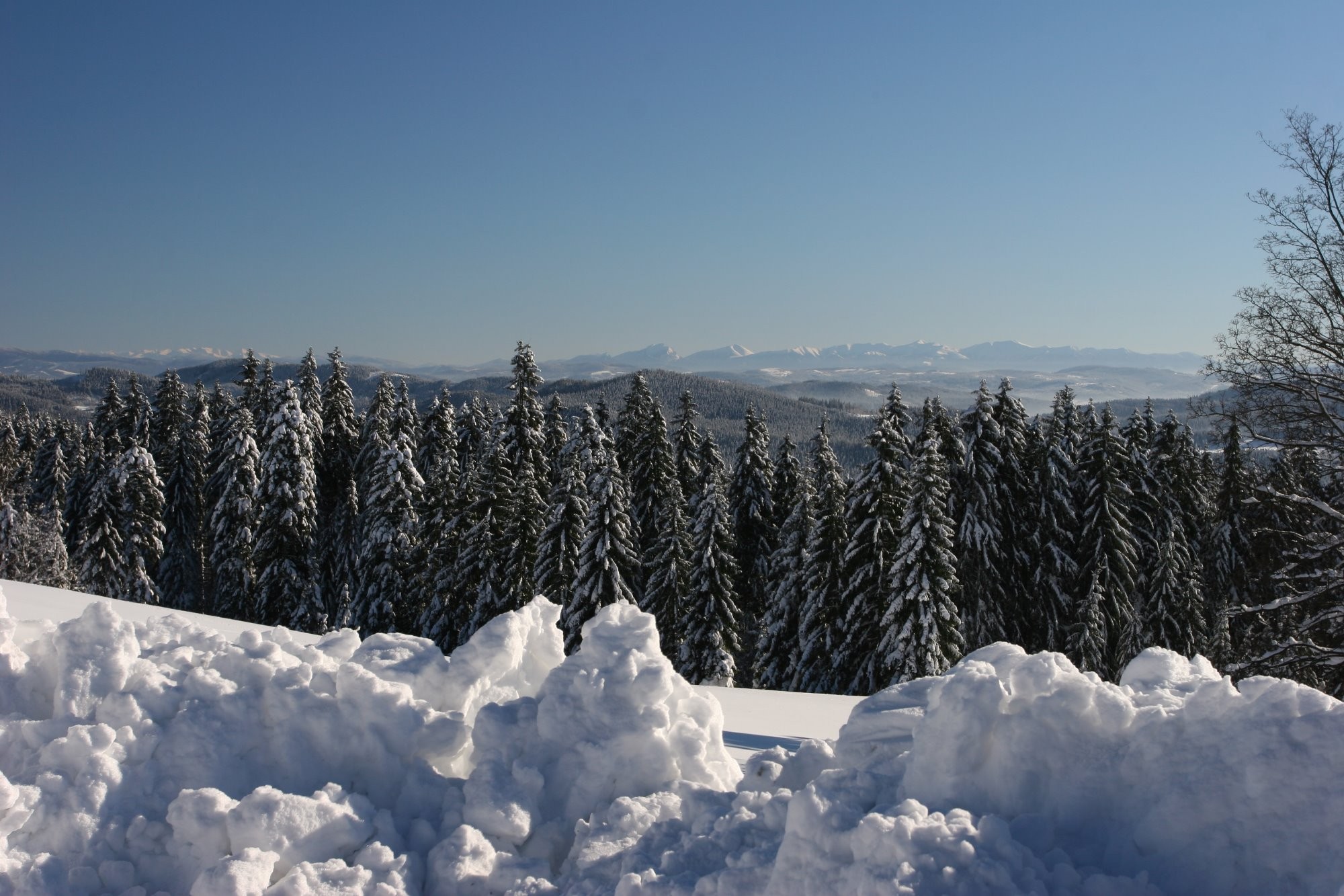 Z  Beskyd  zleva Roháče a M. Fatra