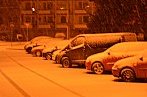 Noční sněžení v Brně 